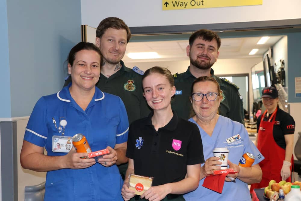 Staff members at Bassetlaw District General Hospital take a well-earned break at an event recognising their challenging work.