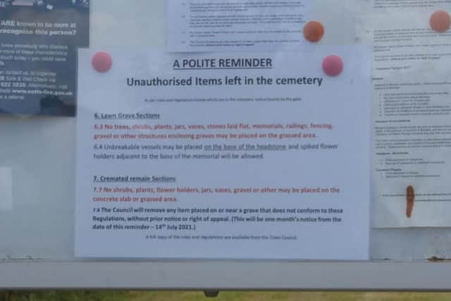 One of the four notices from Harworth and Bircotes Town Council