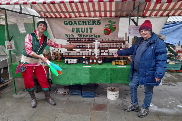 Circus Elf visited one of the Farmers Market stalls