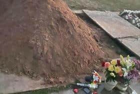 Stacey and her family were shocked to find their father's grave covered in soil.