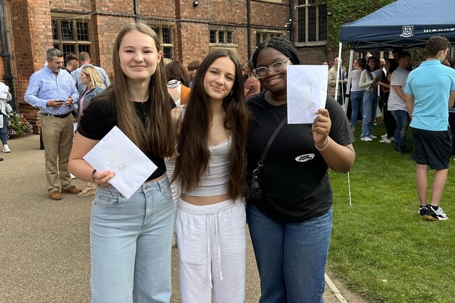 Grace, Jessica and Kosi celebrating their amazing results.