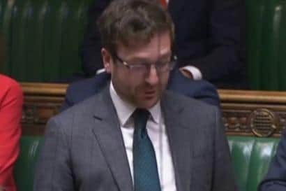 Alexander Stafford in the House of Commons. The Rother Valley MP spoke out about child sexual exploitation.