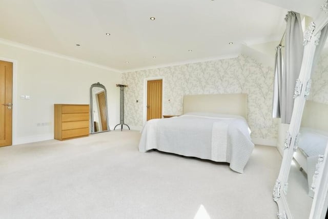 Marvel at the space in the master bedroom,  which boasts a sitting area, walk-in fitted wardrobe, Juliet balcony and en suite bathroom.