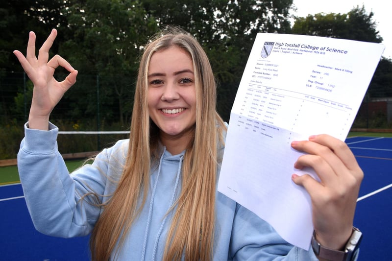 High Tunstall pupil Lucy Alice Reed was delighted with her exam results.