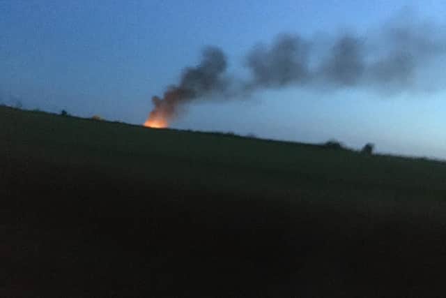 Flames and smoke can clearly be seen from the fire at South Anston.