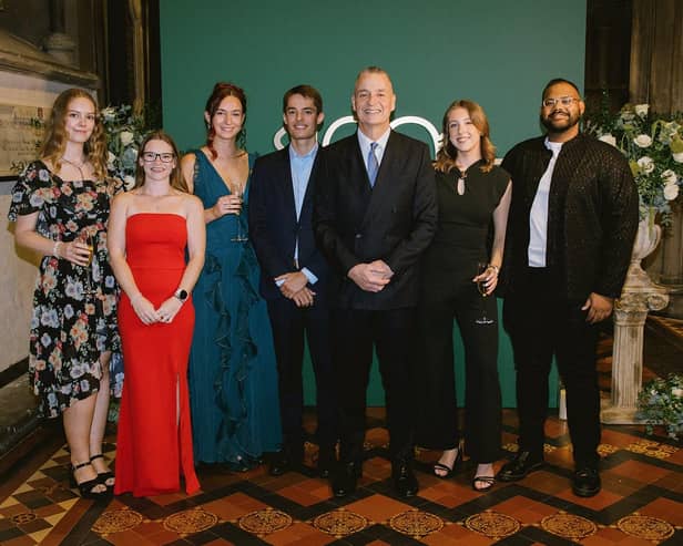 Worksop's Olivia Uttley joins Greencore early careers colleagues and CEO Dalton Philips at St Patrick's Cathedral.