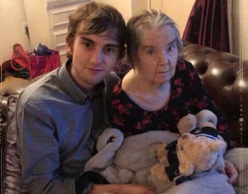 Nicholas Willis with beloved grandmother Ann Newton in 2018