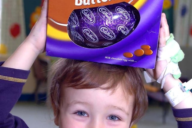 Jacob Reynolds, in 2006, of Worksop, is pictured with an Easter Egg, courtesy of Asda. Jacob is a patient at DRI's Children's Hospital.
