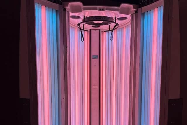 A tanning machine inside the new store.