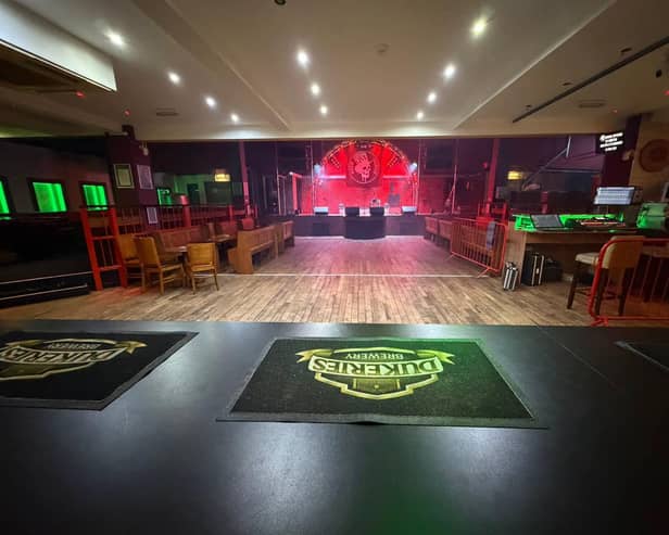 Inside the Dukeries Brewery Tap live music venue in Worksop