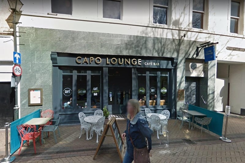 Capo Lounge on Stockwell Gate, Mansfield. One review said: "Three of us went at lunchtime, one had a gluten free halloumi pancake, another had chicken and bacon dish and I had salmon fishcake."