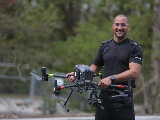 PC Vince Saunders of the Nottinghamshire Police drone team
