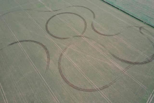 These crop circles appeared on a farm near Sheffield – but the mystery of what caused them has been solved.