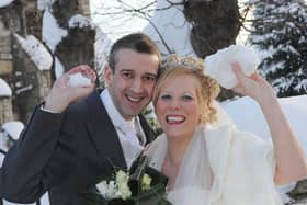 A wedding that almost didn't happen due to severe snowfall in Worksop.  Heidi Kent and Alex Burrett married at St Luke's Church, Shireoaks, with the help of local drivers who donated their 4x4 cars to get them to the church on time.