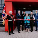 Officials at the opening of the new fire station at the Vesuvius development, off Sandy Lane in Worksop.