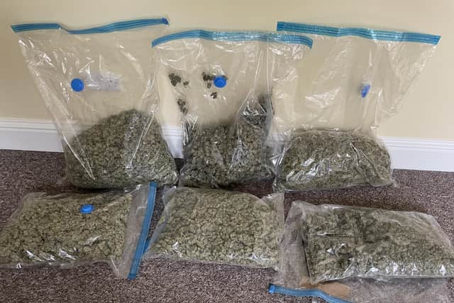 Police seized a large amount of cannabis from the house.