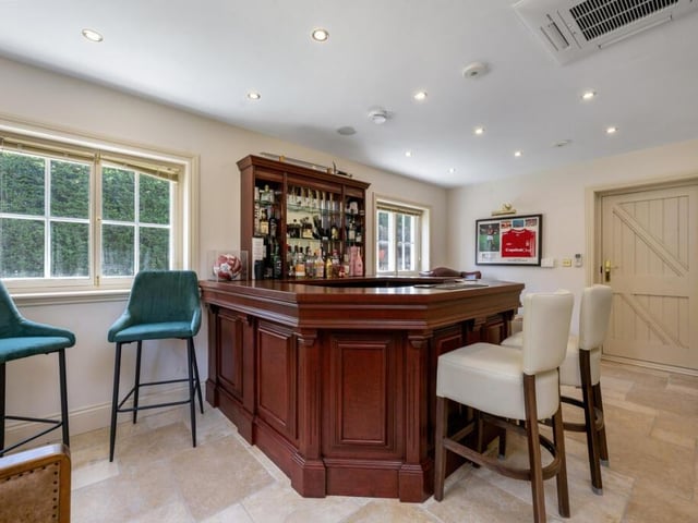 A bespoke bar is ideal for entertaining.