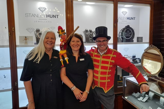 The team at Stanley Hunt Jewellers meet Mr Punch.