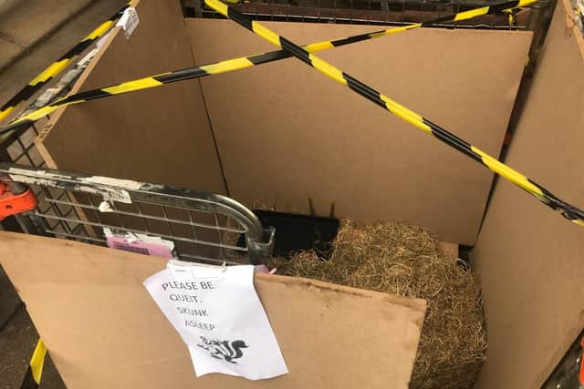 Tilikum was given a custom-made cage by B&Q staff and a thoughtful note asking people to be quiet.