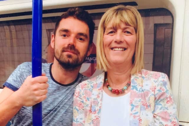 Jane Midgley with son Simon in happier times. She says she will not give up fighting for justice for Simon and his boyfriend Richard, who were unlawfully killed in a hotel fire in Scotland in 2017.
