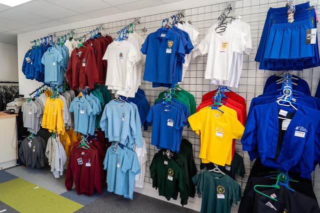 EMJ Workwear school uniform products, 10 Aug 21. Photo by Mathew Clark