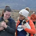 Founder Denise Hardwick, pictured with kennel manager Jade Sheldon, on a rescue mission with newborn strays.