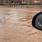 Newcastle Avenue in Worksop resembled a river during Storm Babet. Photo: Alice Gilbert