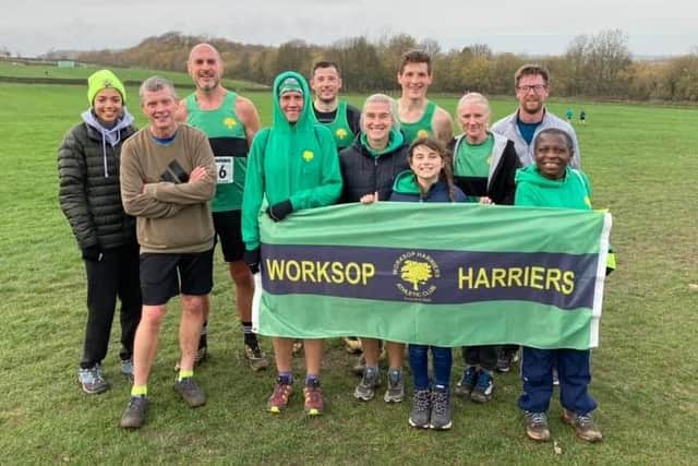 Worksop Harriers at the South Yorkshire cross country league meeting.