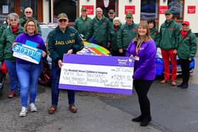 Pictured, from left, are Regional Fundraiser Hannah Goulding, Stuart Dixon and Regional Fundraising Manager Ruth Wallbank.