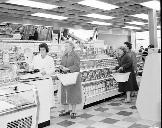 Shoppers try out the new self-service Co-operative in Gilmerton in August 1960.