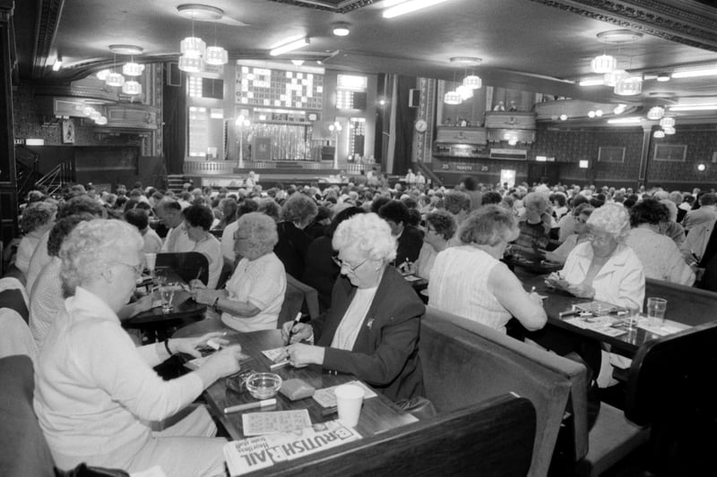 Regulars enjoy one of the last games of bingo at the Empire theatre in Edinburgh before it closes. Picture taken July 1991.