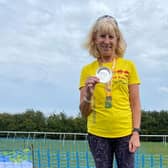 Shaz Burton with her winners' medal at Louth.