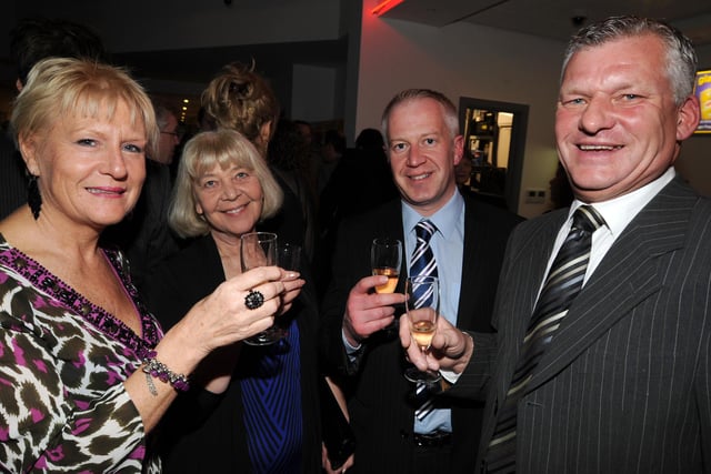 Pictured far right is Nigel Turner with guests at the cinema opening.