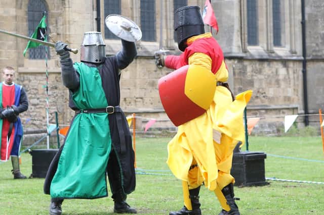 Members of Escafeld Medieval Society took part in a knights tournament.