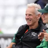 Peter Moores (left) still believes Notts can win the County Championship despite their defeat to Sussex.