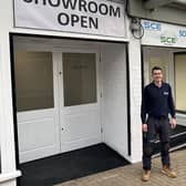 Scott Connell, Managing Director at SCE Electrical and Air Conditioning Services outside the new Worksop showroom