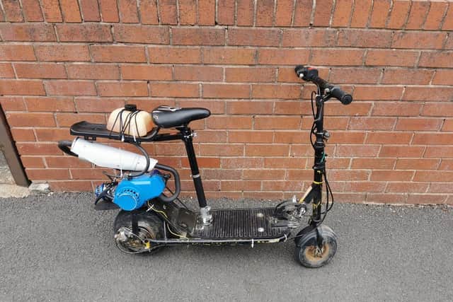 A dangerous handmade scooter was seized by officers on Friday (August 19).