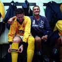 Chris Waddle    16/9/2000
Story John Percy
Chris is pictured sharing a joke with teamates  before his game for Worksop town...
POSTPHOTO  2K6625/6   PICTURE BY NEIL HOYLE