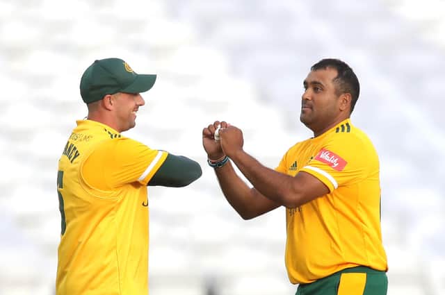 Samit Patel became the first player to take 100 T20 wickets at Trent Bridge on a night of records. (Photo by Alex Pantling/Getty Images)