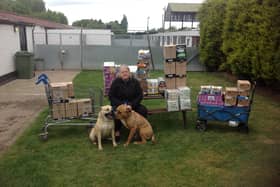 Carlton Forest animal rescue centre receives a delivery of food from Wilko's store in Worksop.