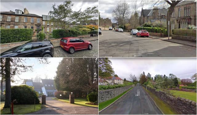 There are 136 streets in Scotland where the average home is valued at more than £1million, analysis has found.