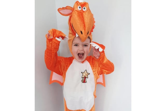 Frankie, aged three, made the cutest dragon we've ever seen as she celebrated animal day at nursery.