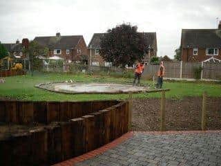 The land before being transformed into the Oasis Community Centre, Church and Gardens