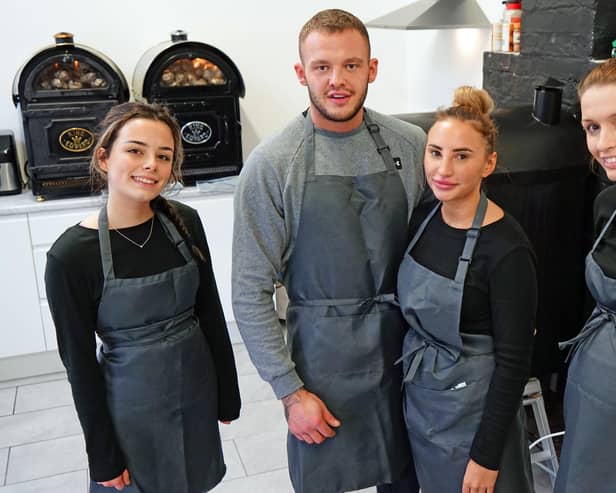 Giorgia and Jake Hawkins have opened their new business venture Crazy Spuds at Cuckoo Wharf, Worksop