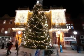 Retford Christmas tree outside Retford Town Hall