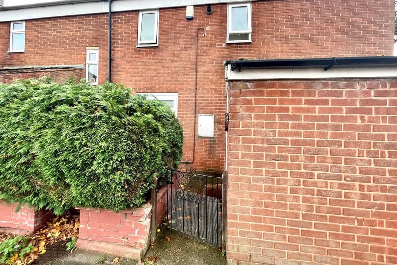 This property is accepting offers of £115,500 through Martin & Co properties. It boasts two well-proportioned bedrooms, a private garden, and off-street parking.