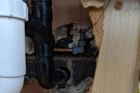 The rats have caused damage to the pipes, causing leaks in the kitchen. Credit: Michael Wheelhouse