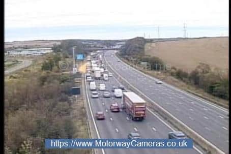 There is congestion on the M1 near junction 30