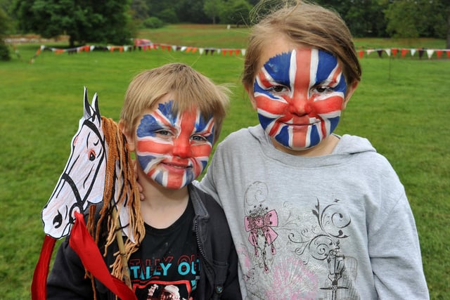 Clumber Park held a Gem of a Day event organised by the Bassetlaw Play Forum to celebrate the Queen's Diamond Jubilee.  Pictured are Roy Priestley, five with sister Rebecca Priestley, six (w120607-3b)