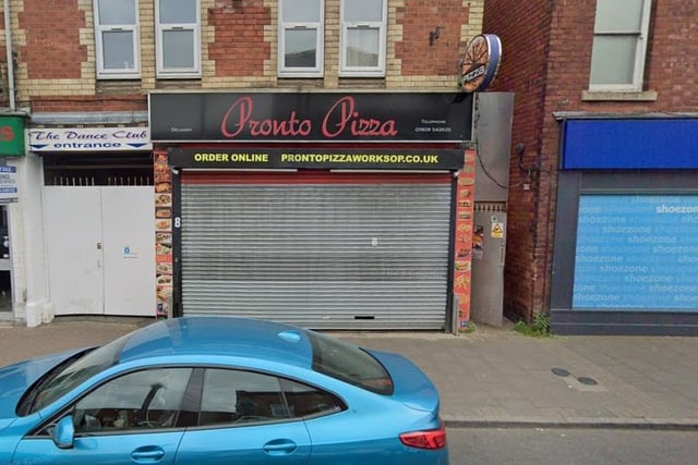 Pronto Pizza at 8 Ryton Street, Worksop, was rated five out of five on March 5